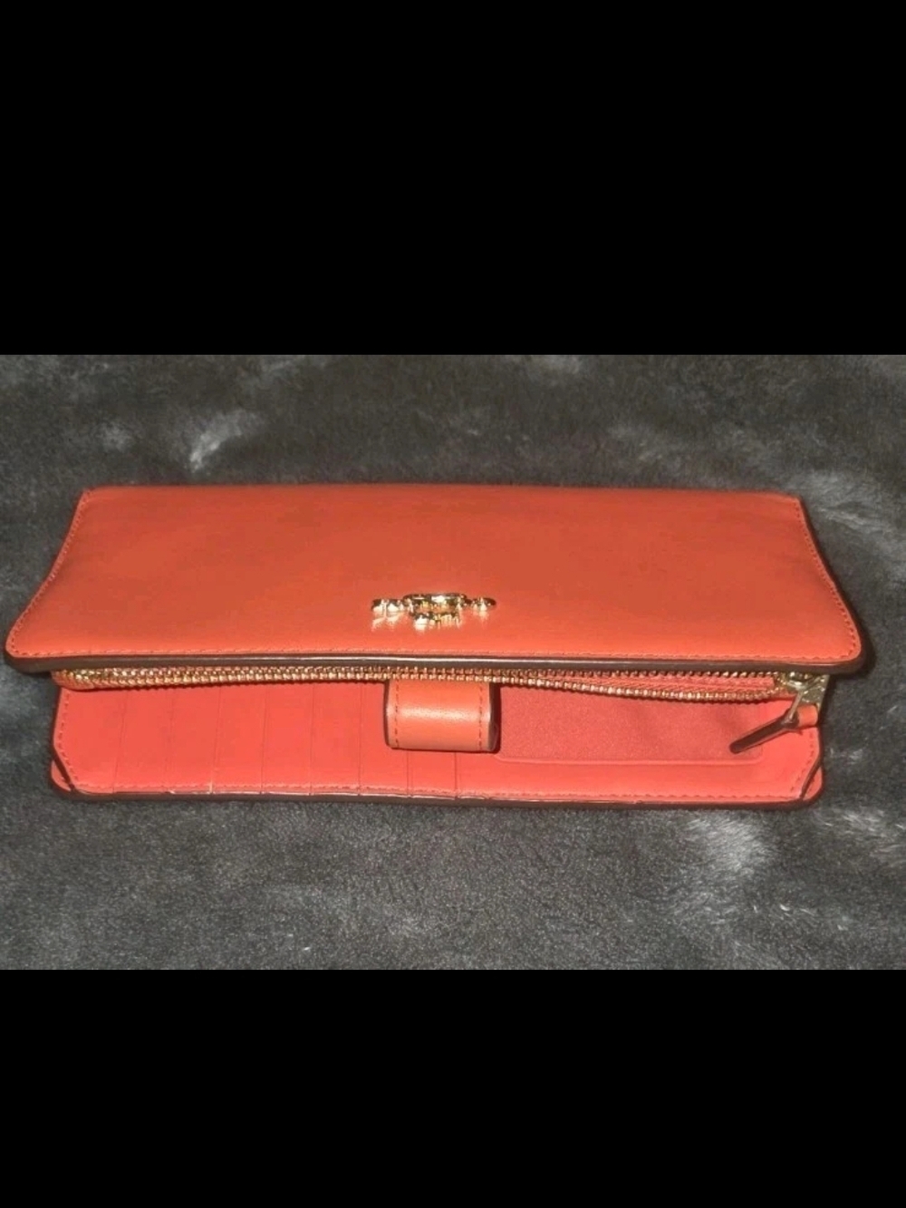 Coach Red Leather Zip Around Wallet